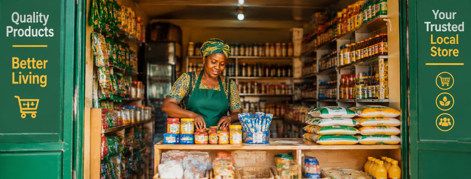 African marketplace and local business commerce