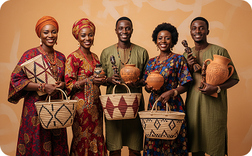 African entrepreneurs and customers connecting through commerce